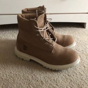 Timberland Boots with White sole. Hardly worn.